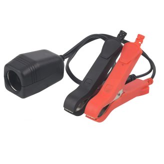 12v car cigarette lighter socket to battery clips